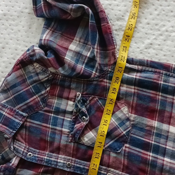 90s Mossimo plaid striped long-sleeve button-up 90s shirt. Size -Medium - Picture 9 of 14